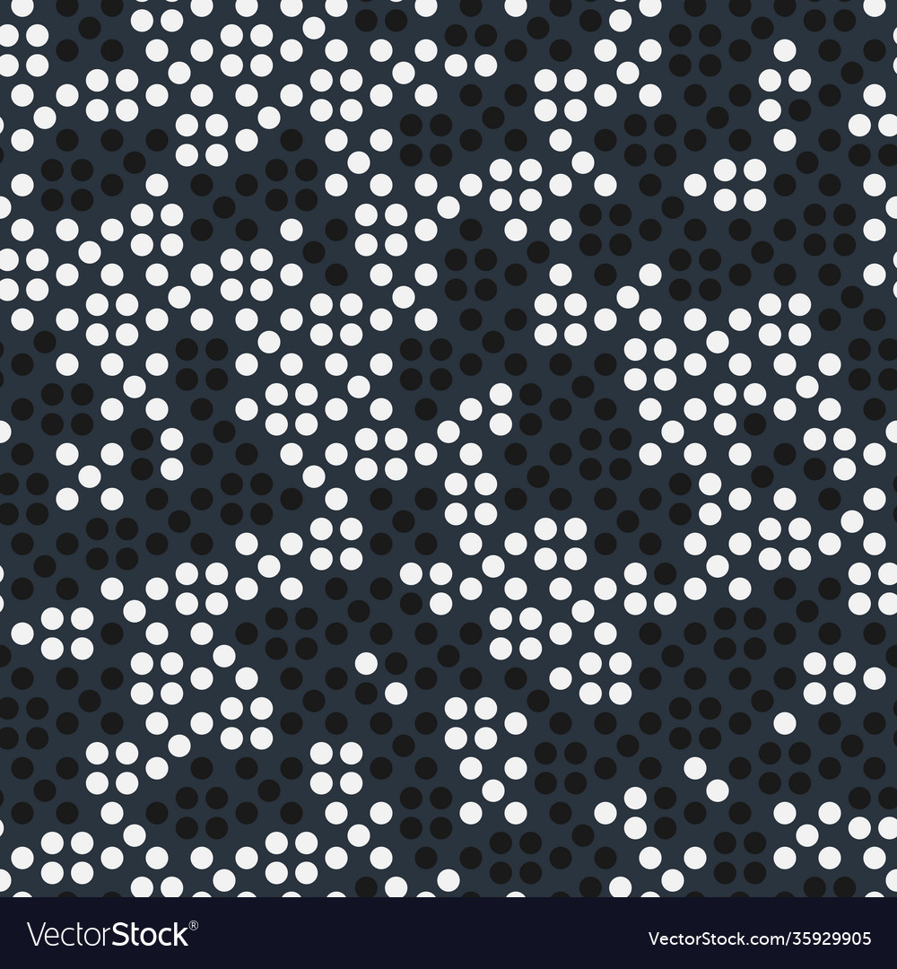 Seamless pattern with dots ordered black and white