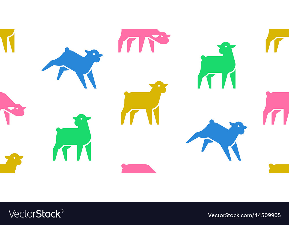 Seamless pattern with lambs