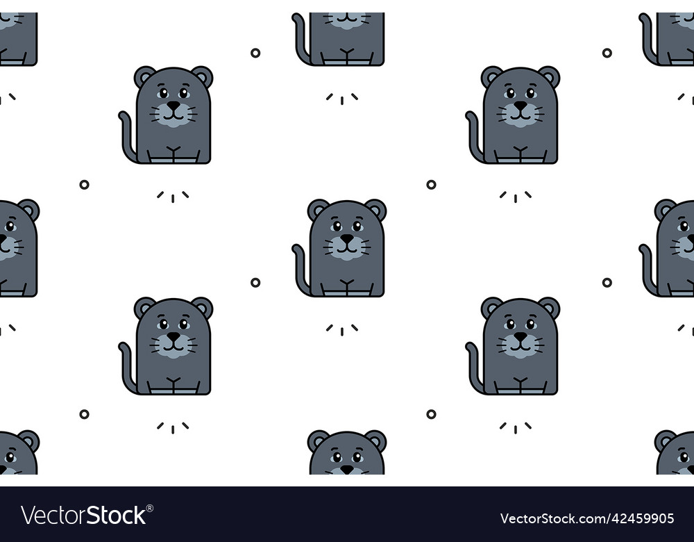 Seamless pattern with panthers