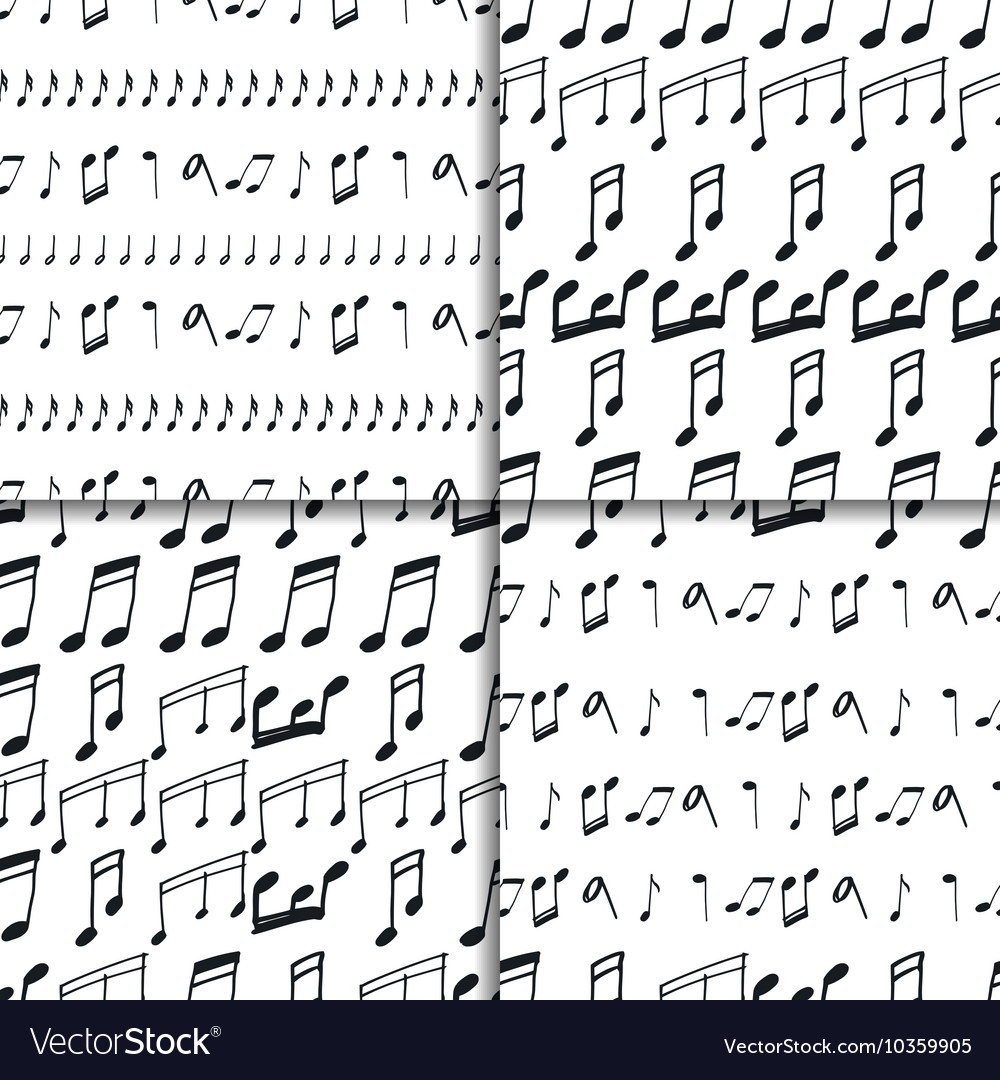 Seamless patterns with music notes
