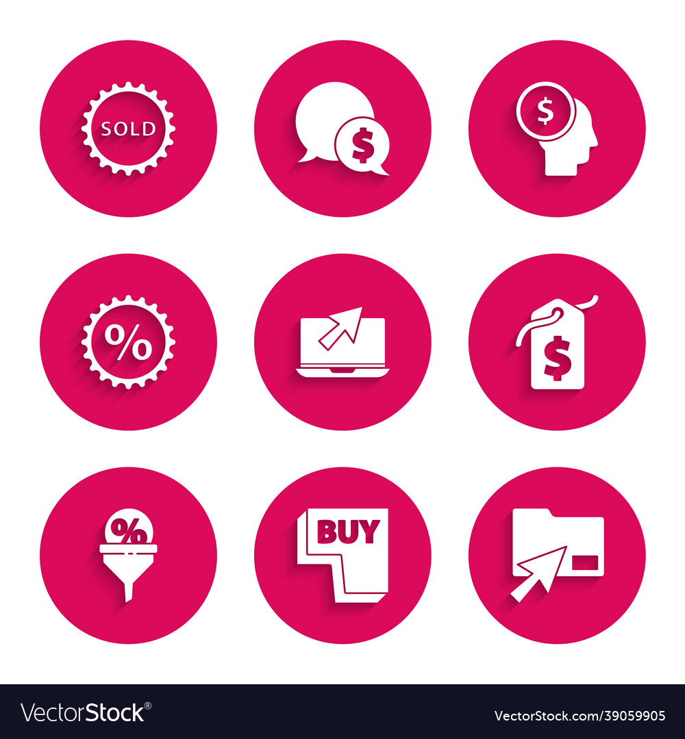 Set laptop and cursor buy button click vector image Set laptop and cursor buy button click