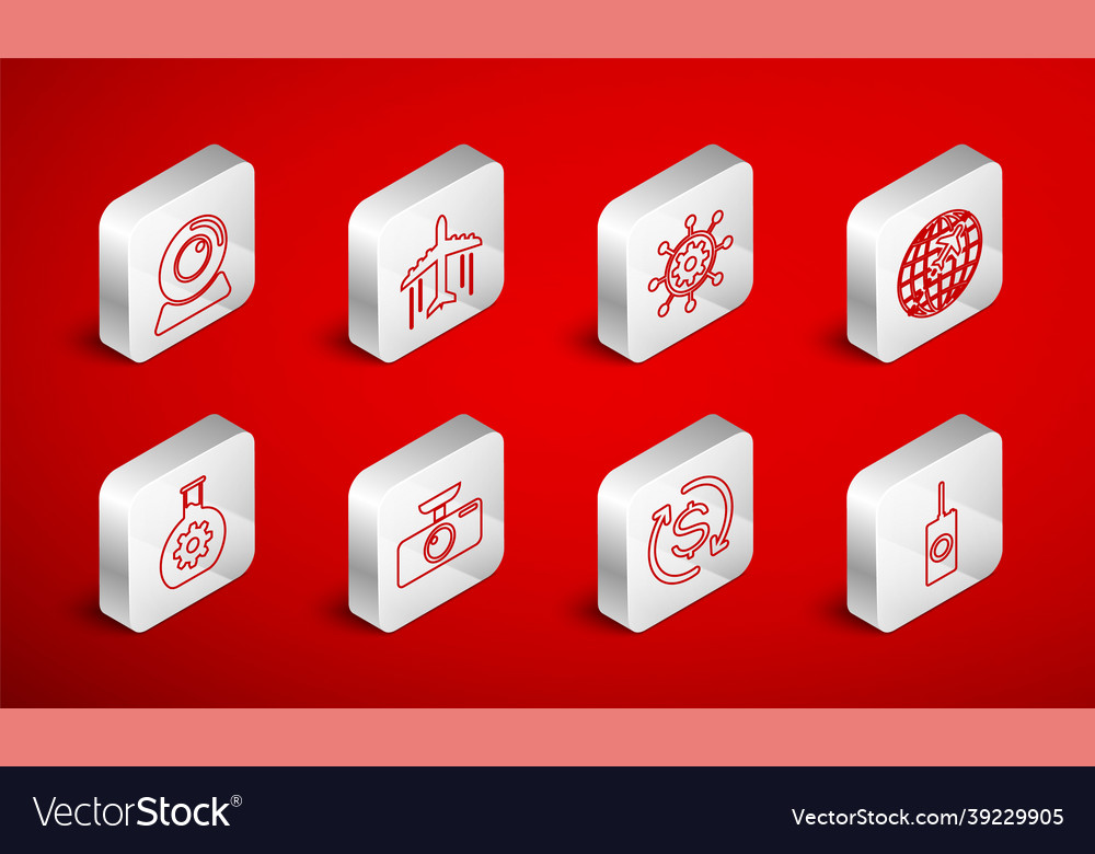 Set line remote control plane project management Vector Image Set line remote control plane project management