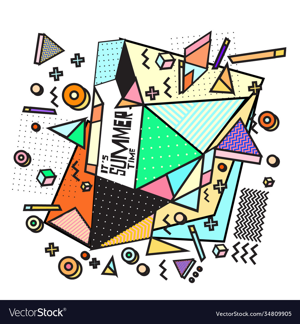 Triangle geometric forms for summer events vector image Triangle geometric forms for summer events
