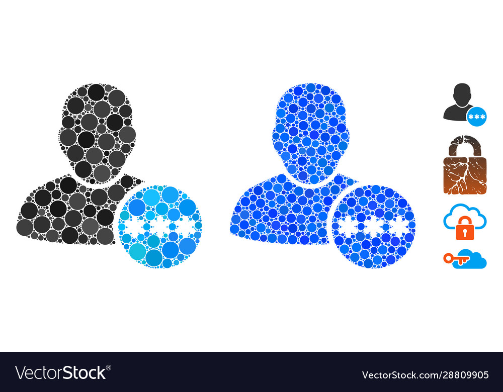 User password composition icon spheric items vector image User password composition icon spheric items