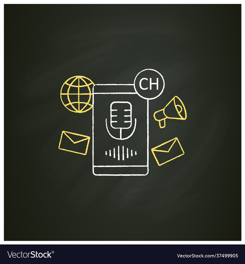 Voice message chalk icon vector image Voice message chalk icon