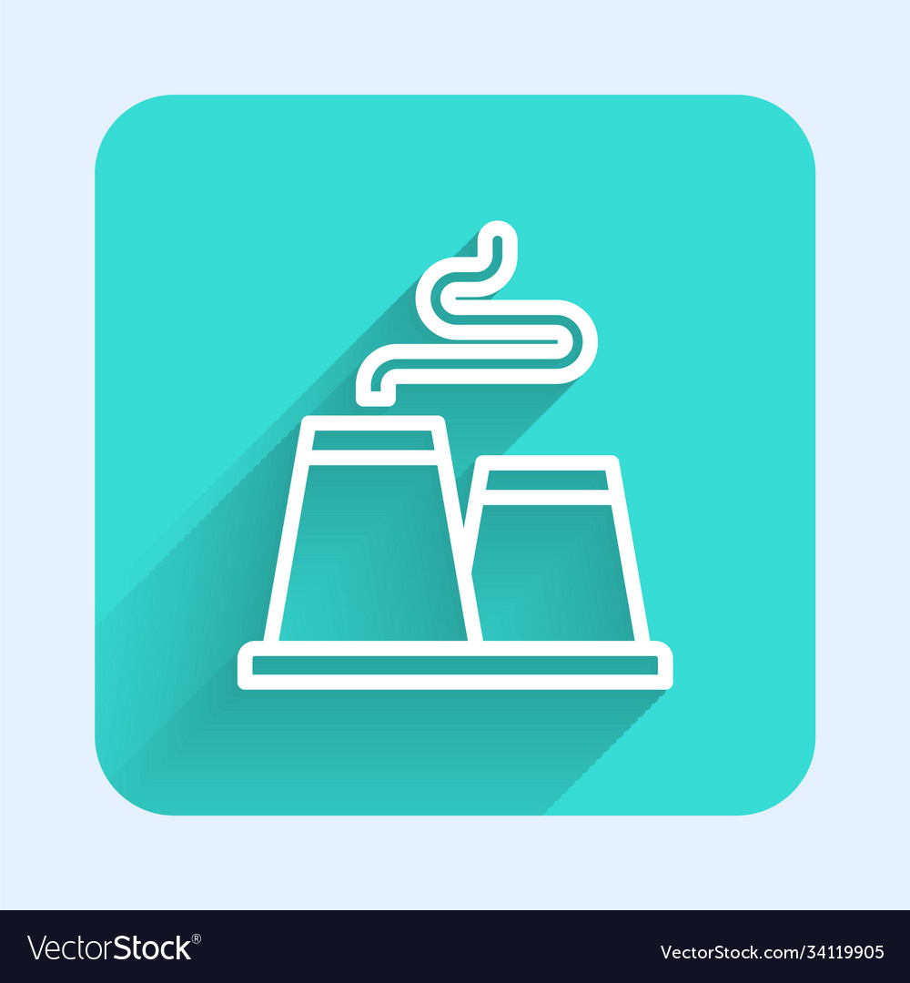 White line factory icon isolated with long shadow