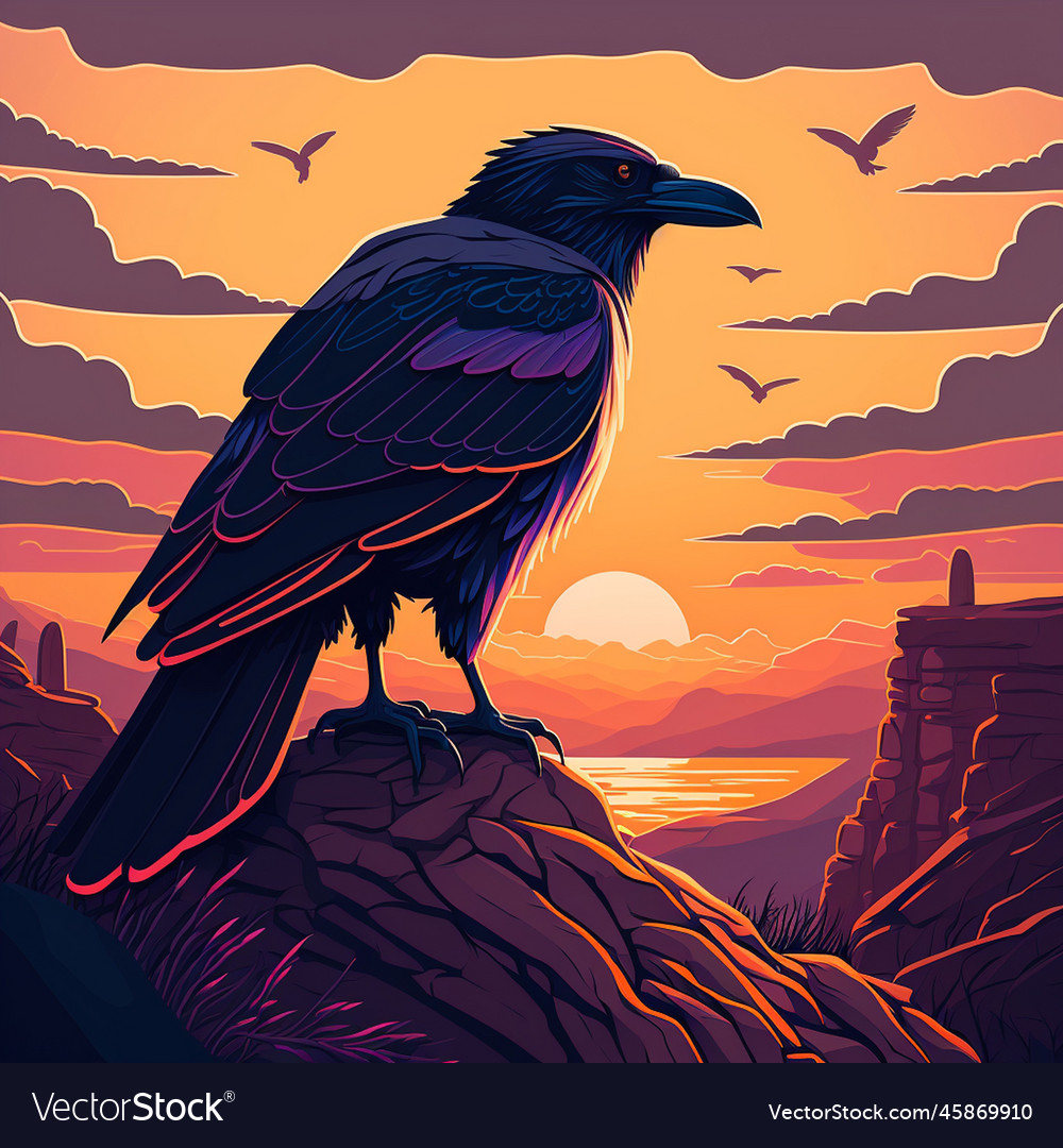 Black crow Royalty Free Vector Image - VectorStock