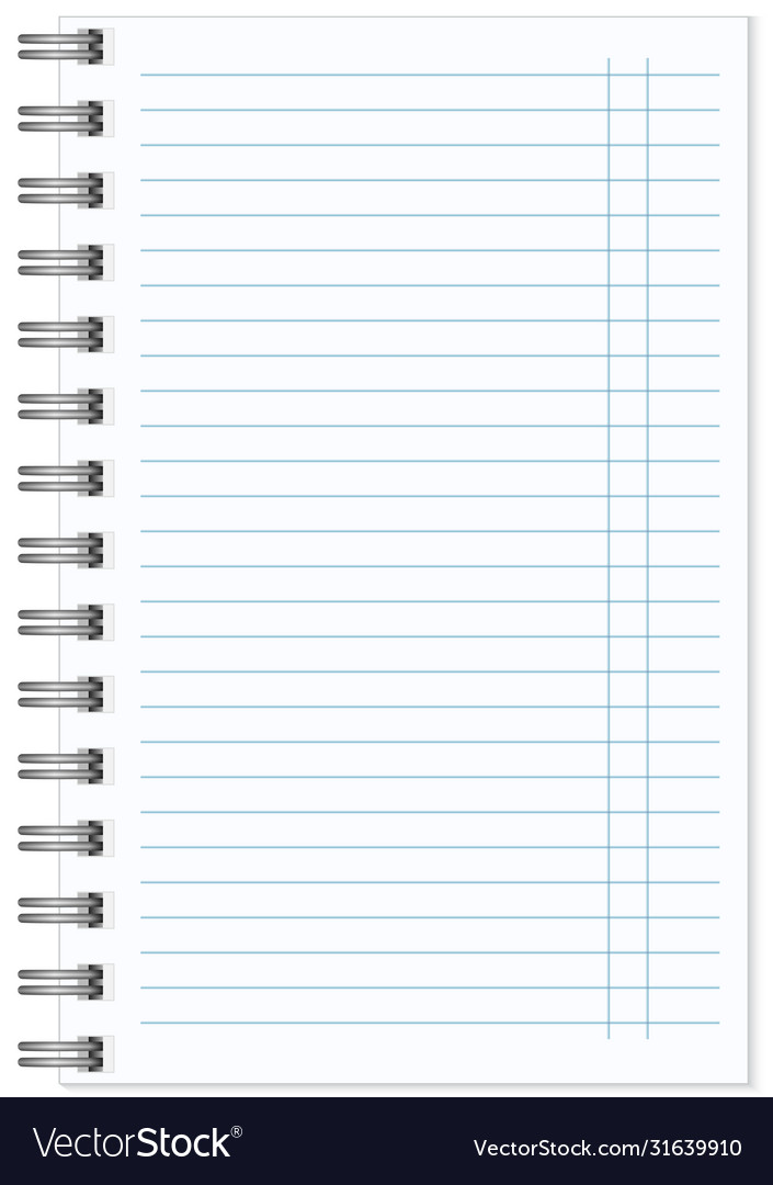 Blank realistic spiral notepad notebook isolated vector image Blank realistic spiral notepad notebook isolated