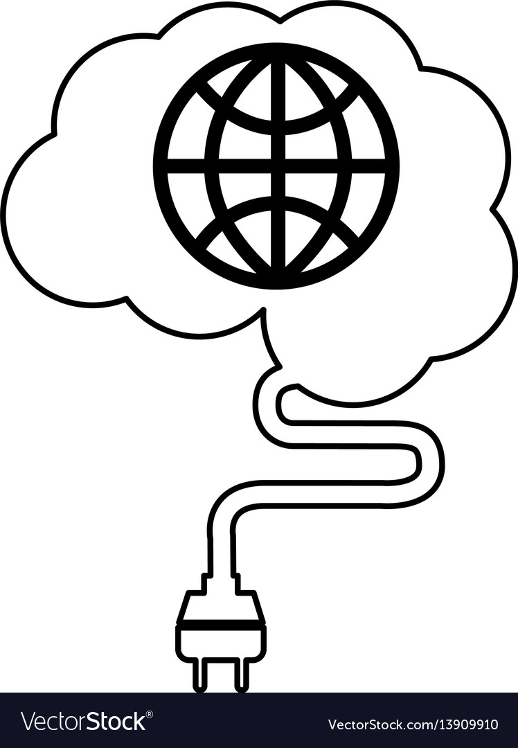 Brain connected with planet