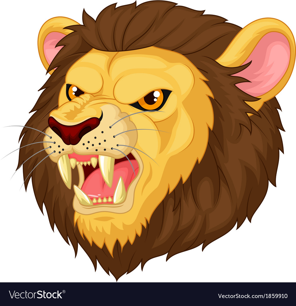 Cartoon Lion Head - Angry Mascot