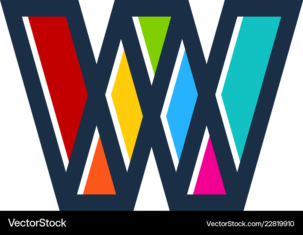 Color letter w logo icon design Royalty Free Vector Image