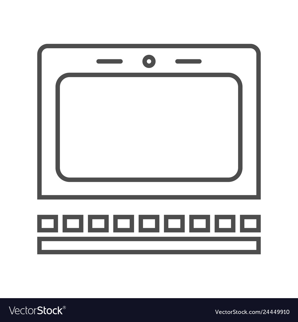 Computer icon outline on white background