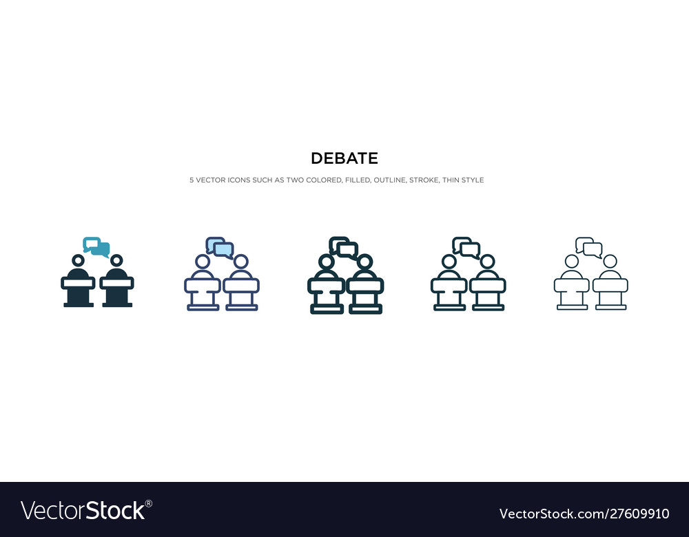 Debate icon in different style two colored Vector Image Debate icon in different style two colored