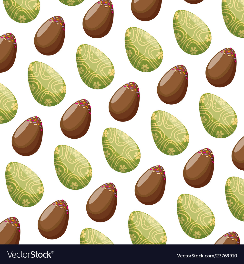 Eggs painted happy easter pattern background