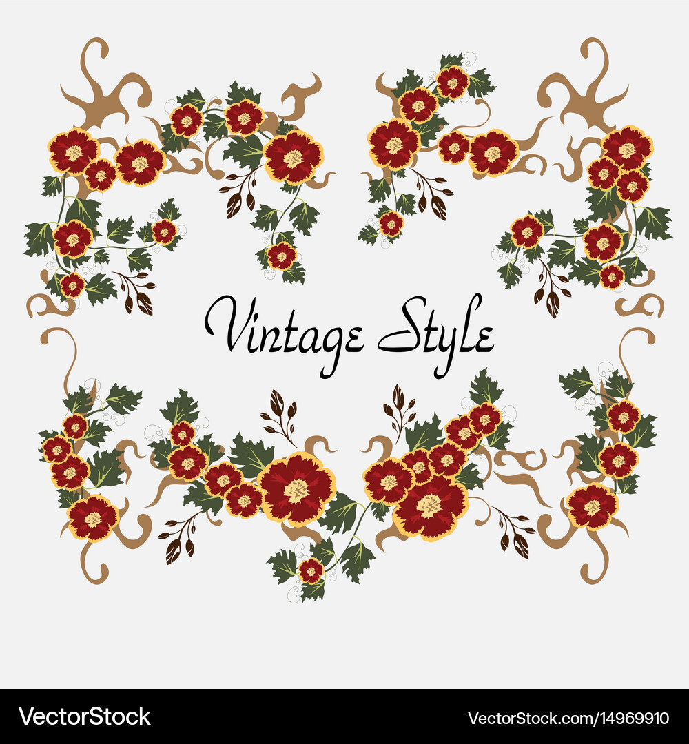 Flower frame Royalty Free Vector Image - VectorStock