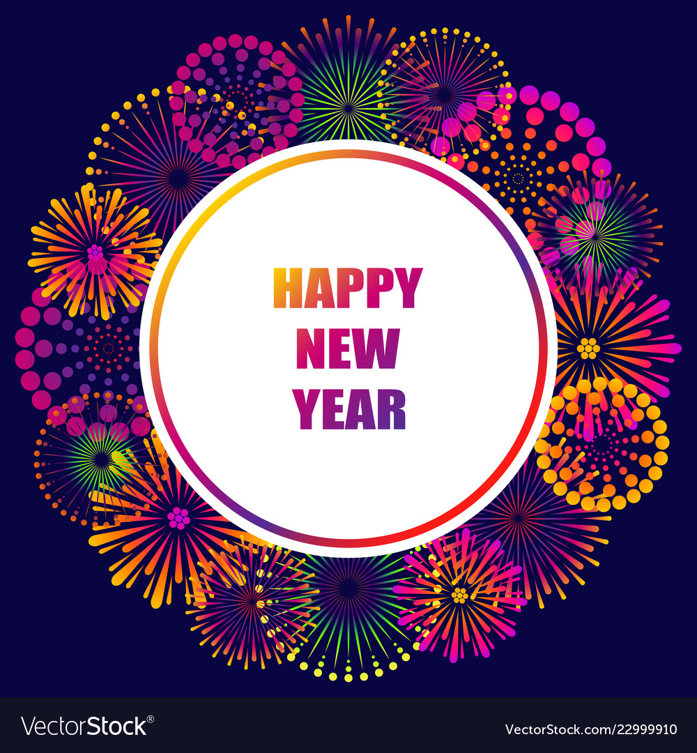 Happy new year greeting card with abstract