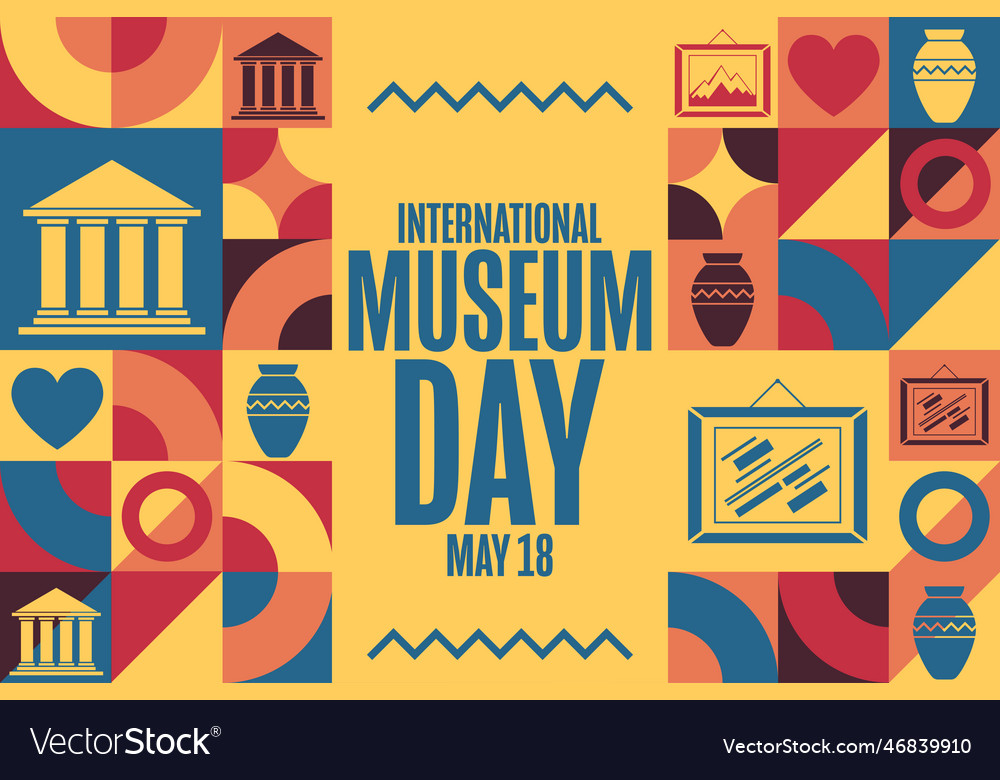 International museum day may 18 holiday concept vector image International museum day may 18 holiday concept