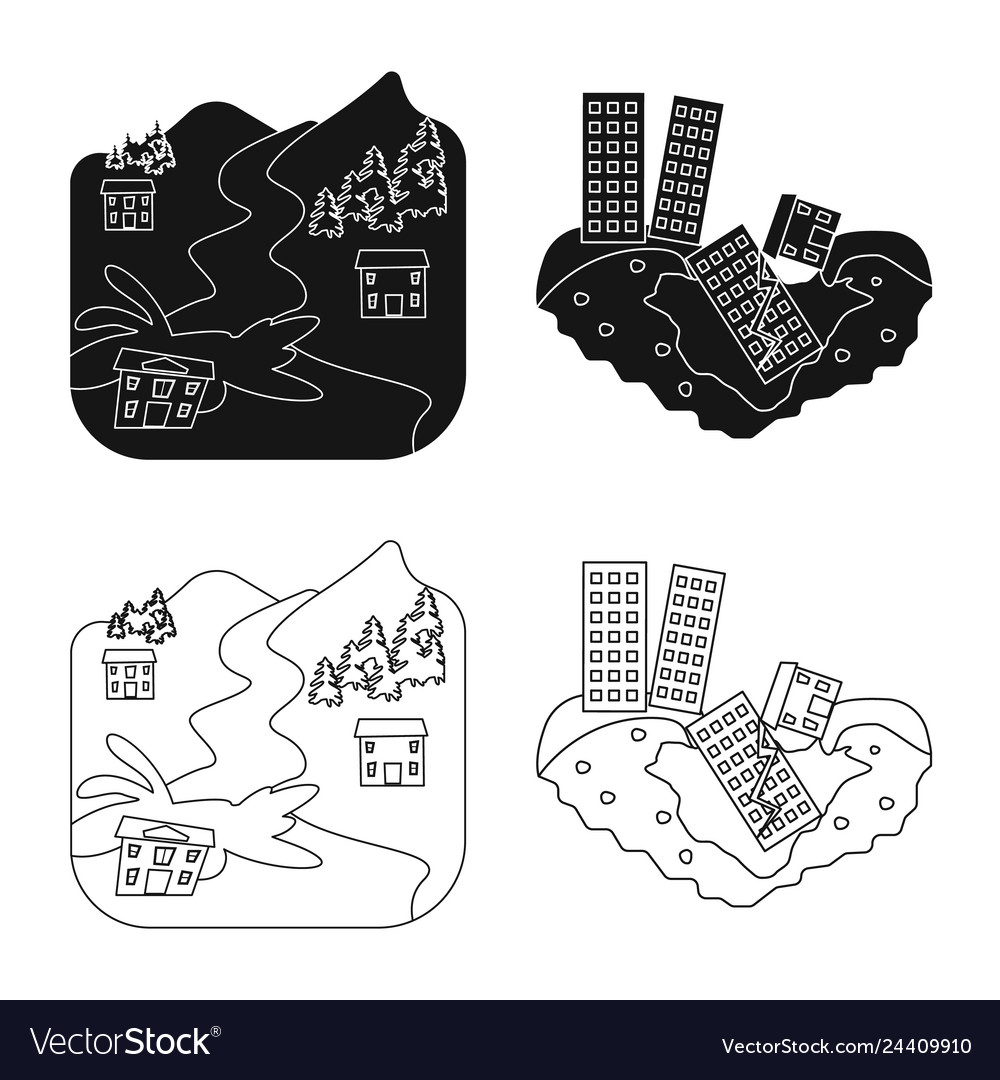 Isolated object of weather and distress logo set Vector Image Isolated object of weather and distress logo set