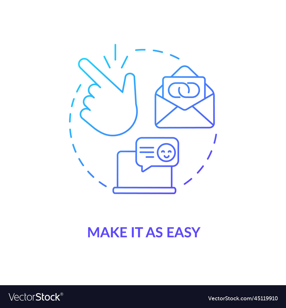 Make it as easy blue gradient concept icon