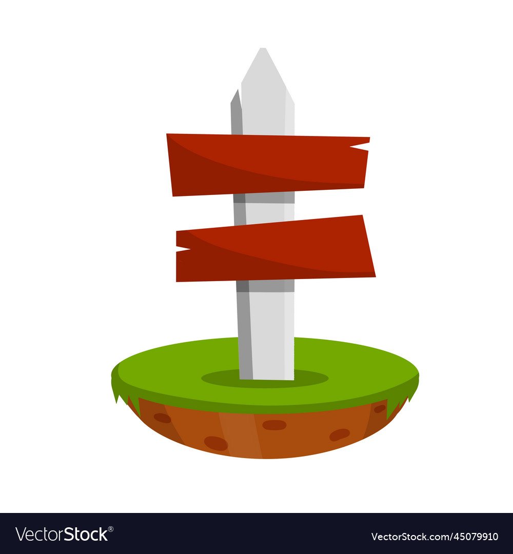 Path pointer with red plate direction way vector image Path pointer with red plate direction way