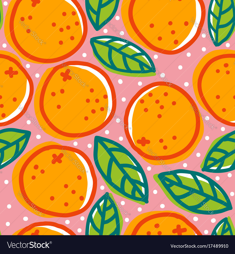 Retro pattern with oranges