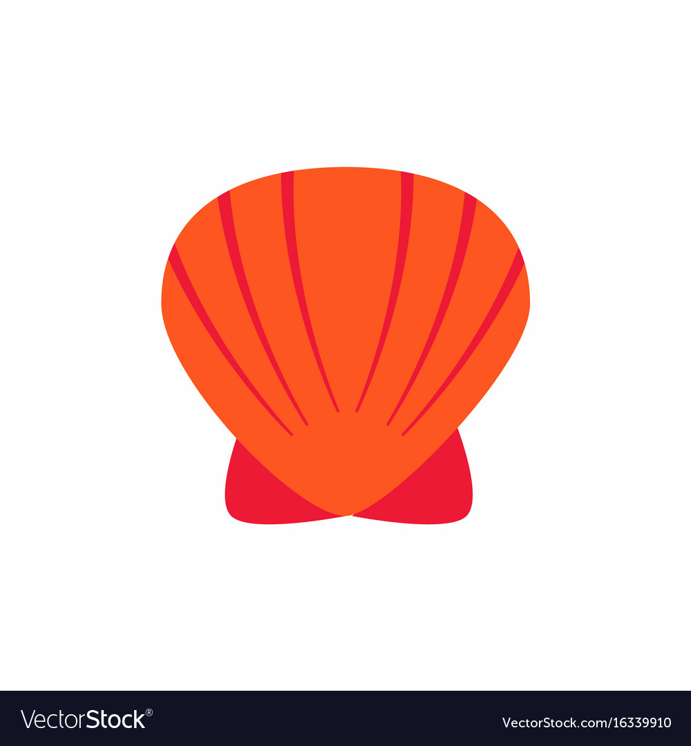 Scallop sea shell sketch style realistic
