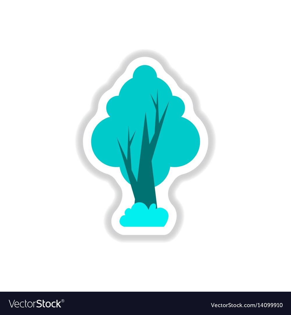 Set of labels with shadow tree icon