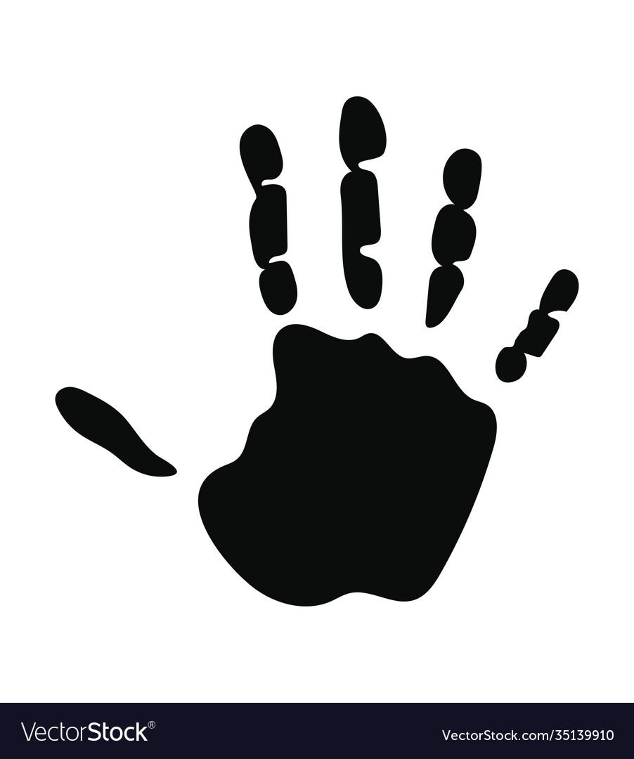 Silhouette one hand with five fingers on white Vector Image