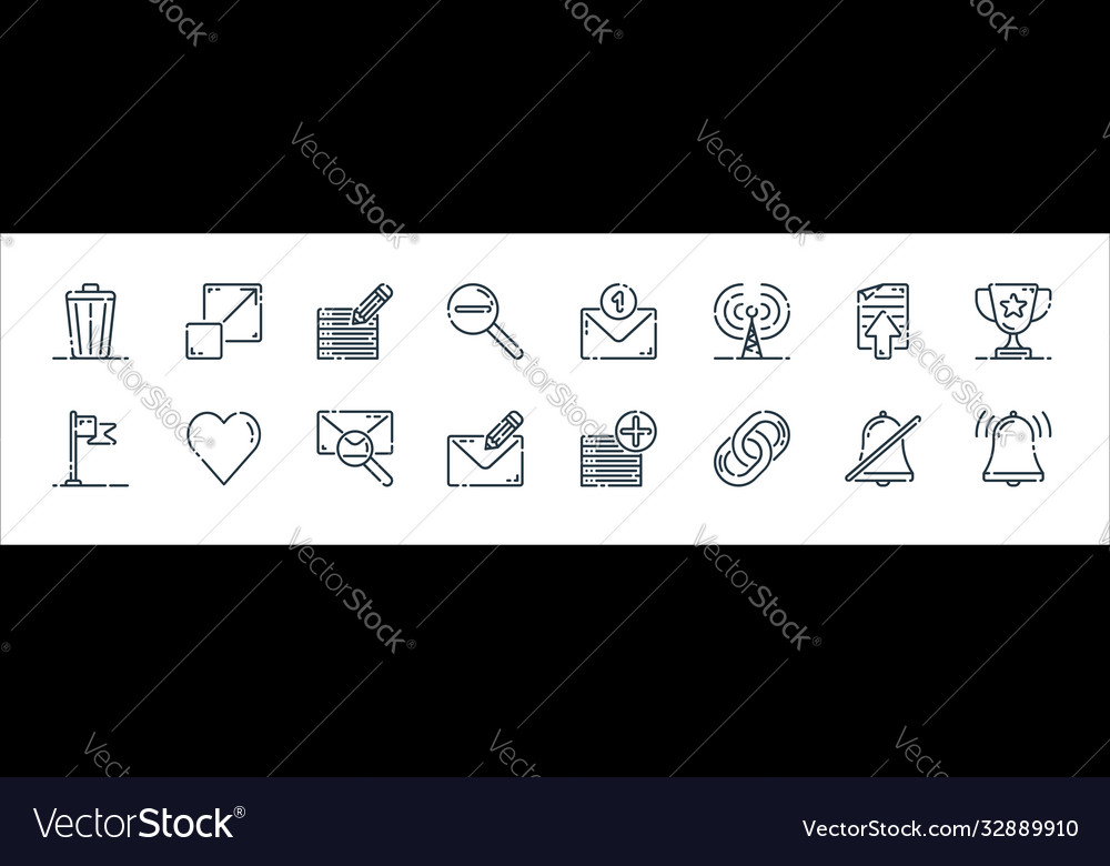 User interface line icons linear set quality Vector Image User interface line icons linear set quality
