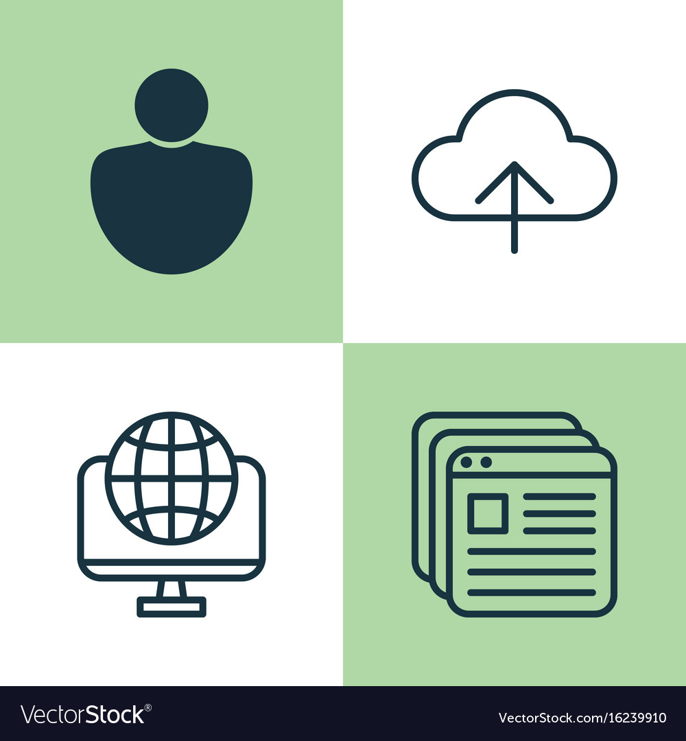 Web icons set collection of user global