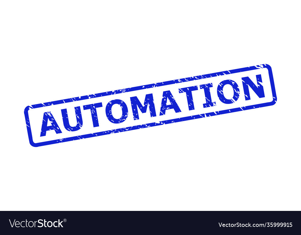 Automation stamp seal with unclean texture vector image Automation stamp seal with unclean texture