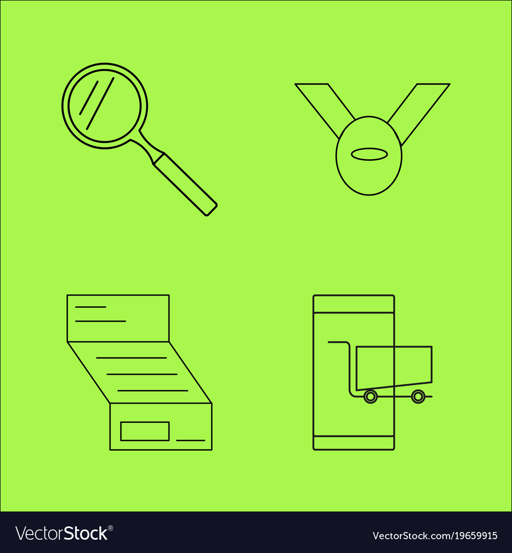 Basic content simple linear outline icon set