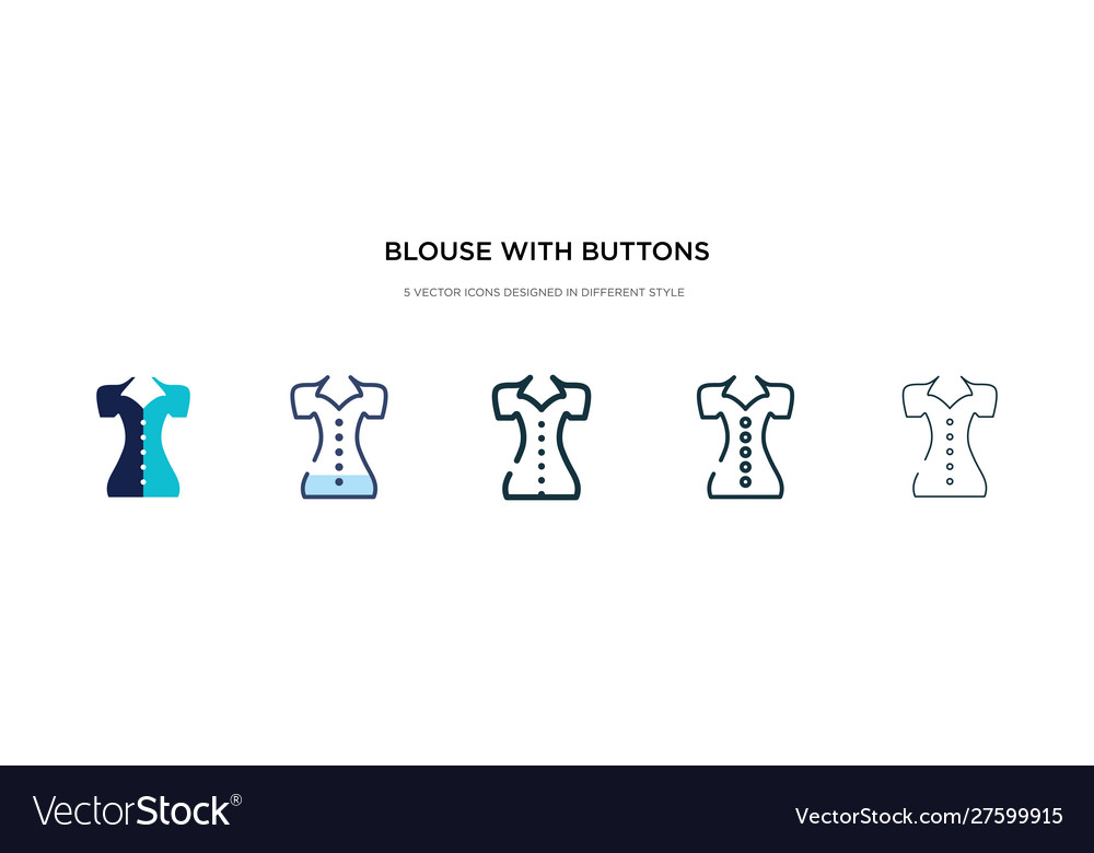 Blouse with buttons icon in different style two Vector Image Blouse with buttons icon in different style two