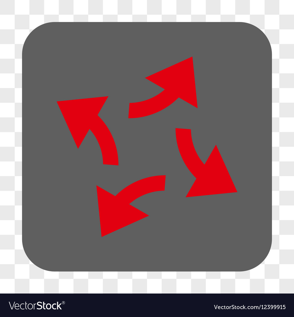 Centrifugal arrows rounded square button