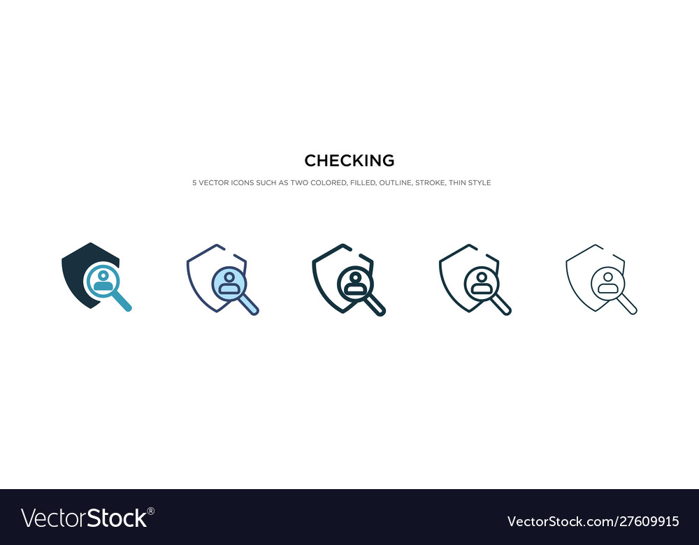 Checking icon in different style two colored