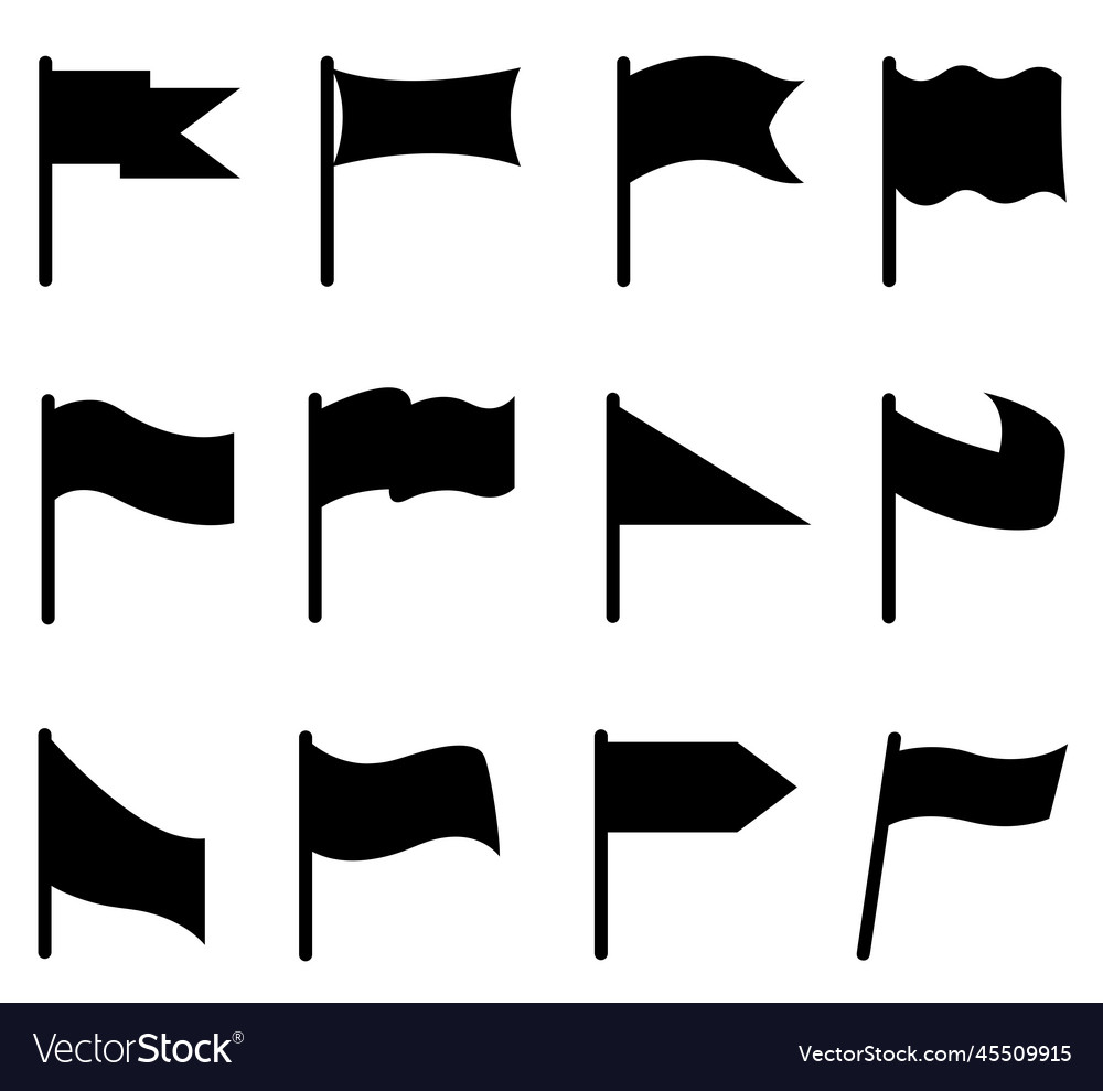 Collection of different flags vector image Collection of different flags