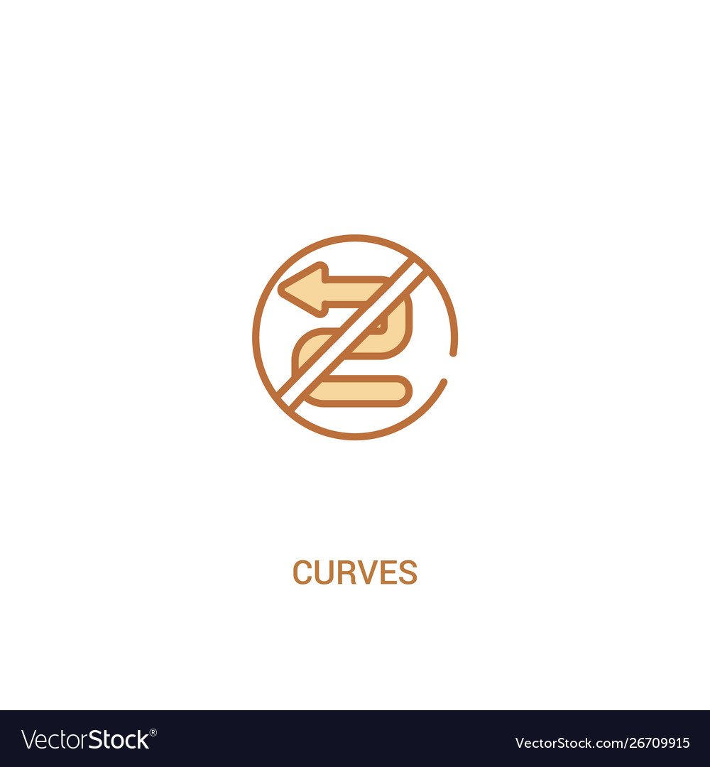 Curves concept 2 colored icon simple line element