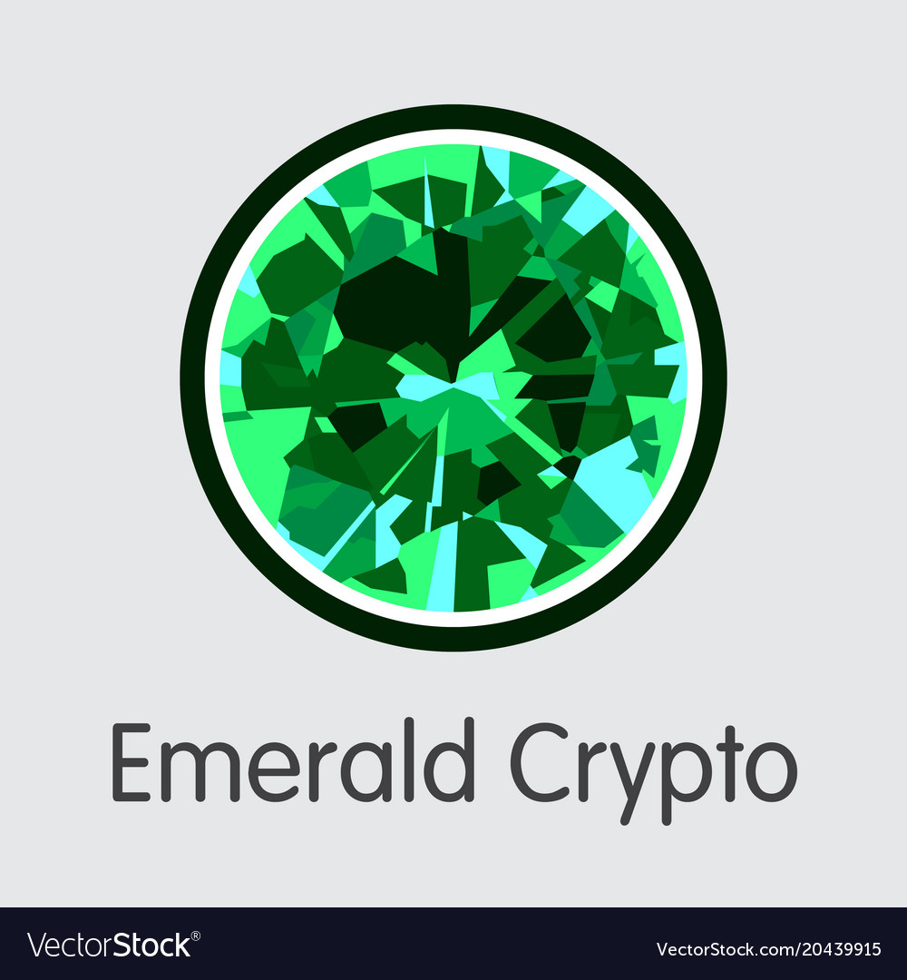 Emerald crypto - currency coin symbol