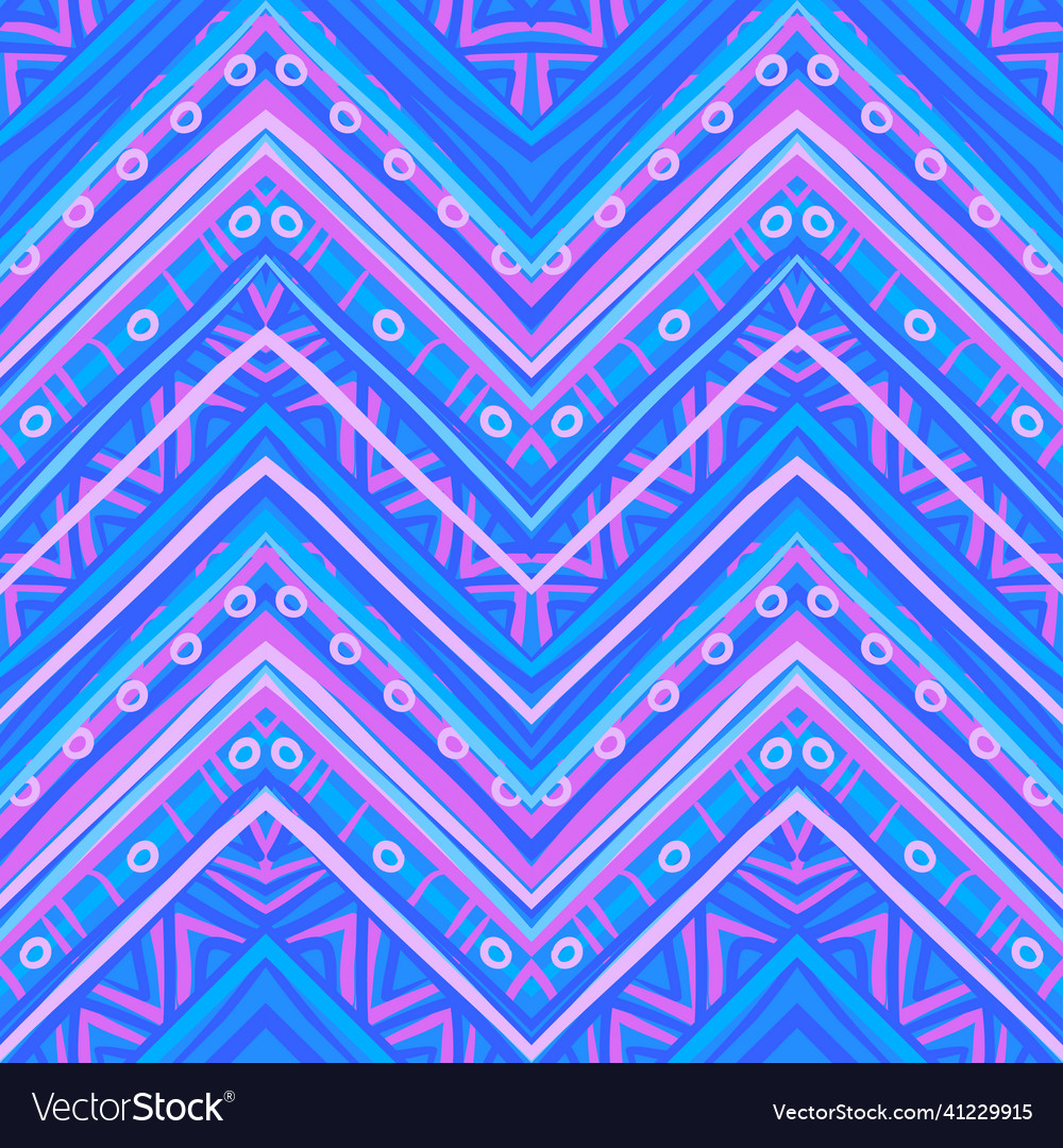 Ethnic zigzag pattern in retro colors seamless vector image Ethnic zigzag pattern in retro colors seamless