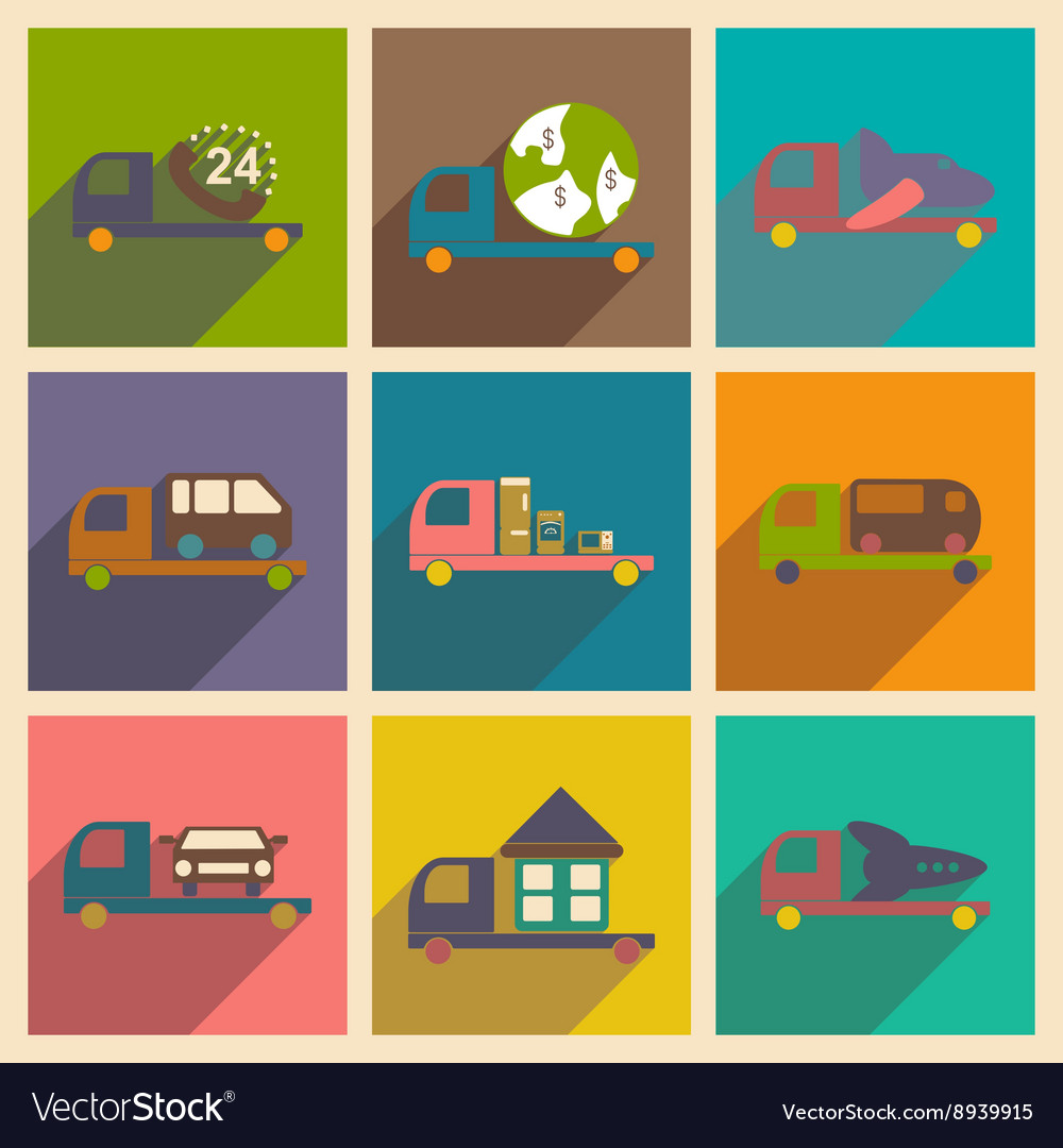 Flat with shadow concept and mobile application