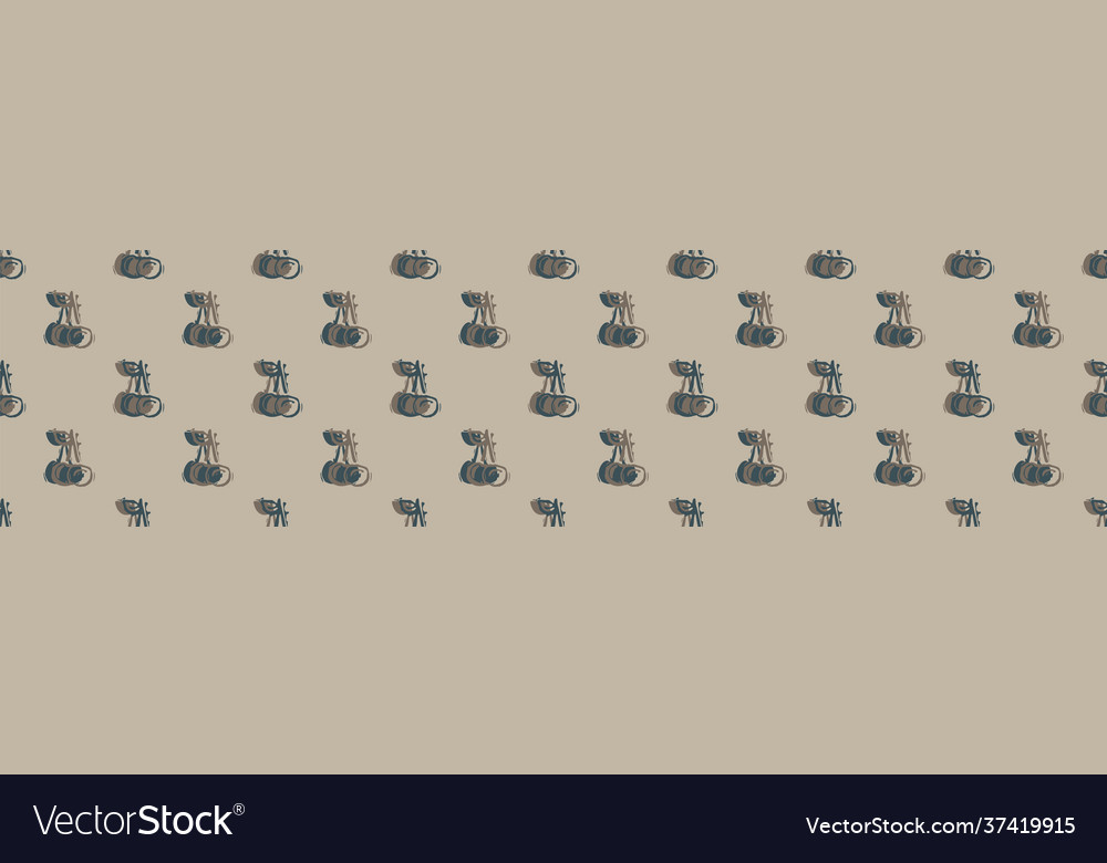 Hand carved cherry block print seamless border Vector Image Hand carved cherry block print seamless border