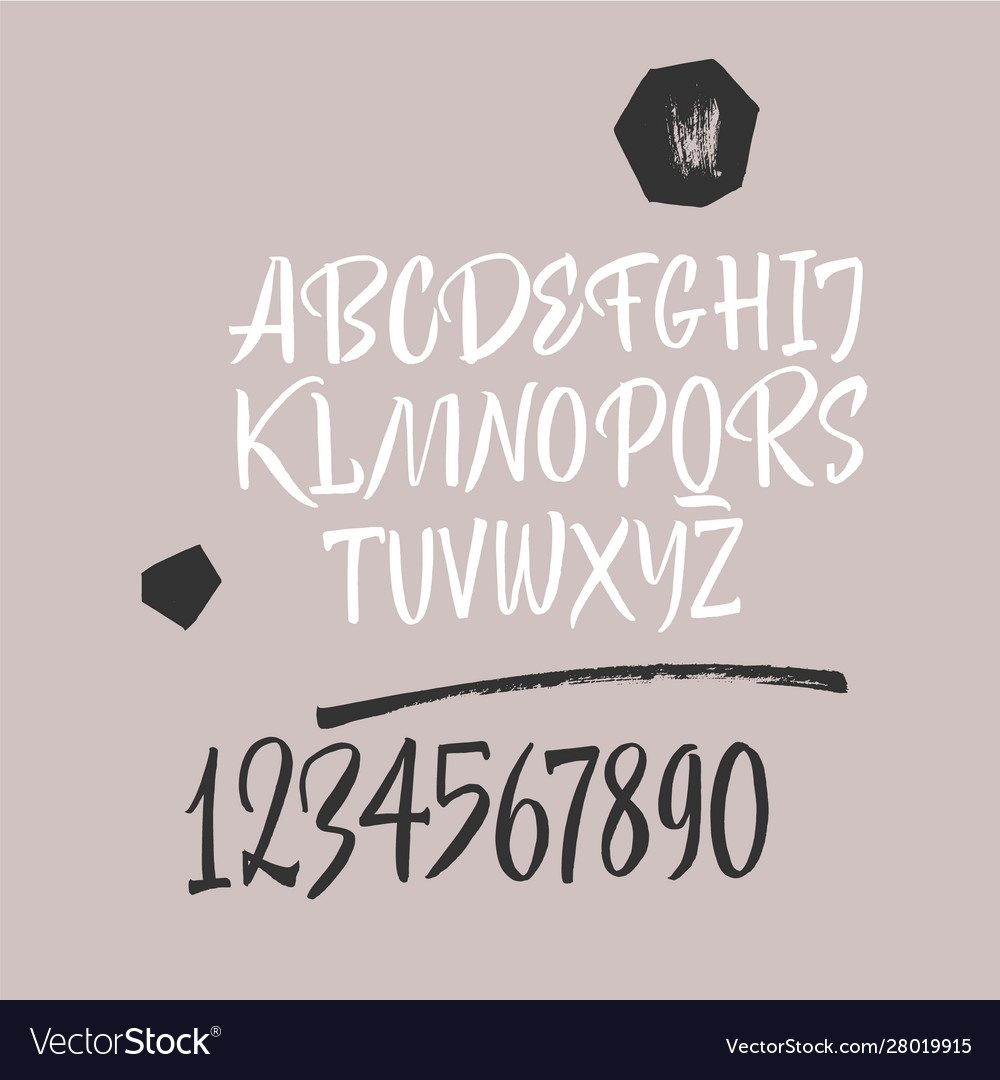 Handwritten font script latin calligraphic set
