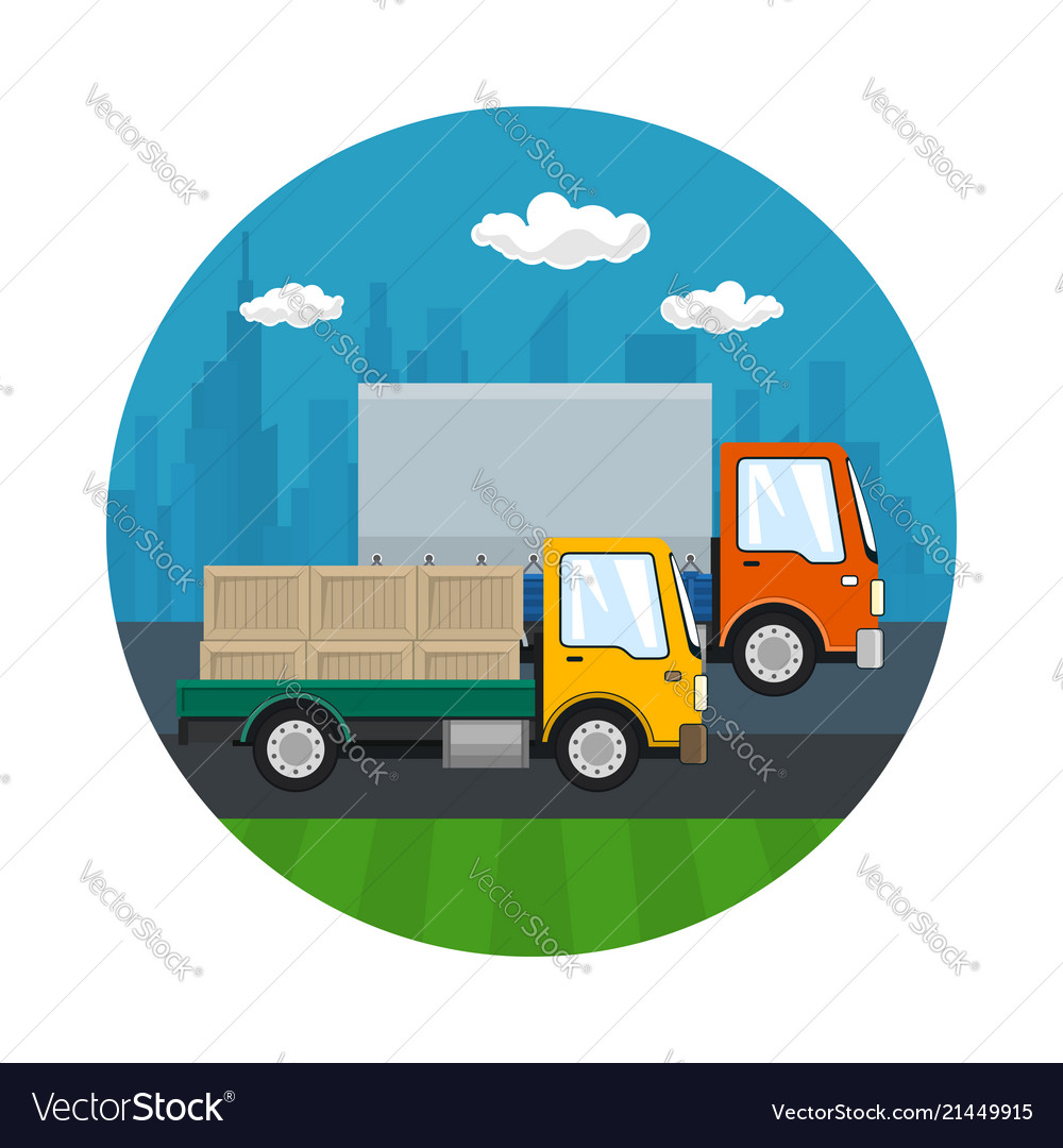 Icon of road transport and logistics Royalty Free Vector