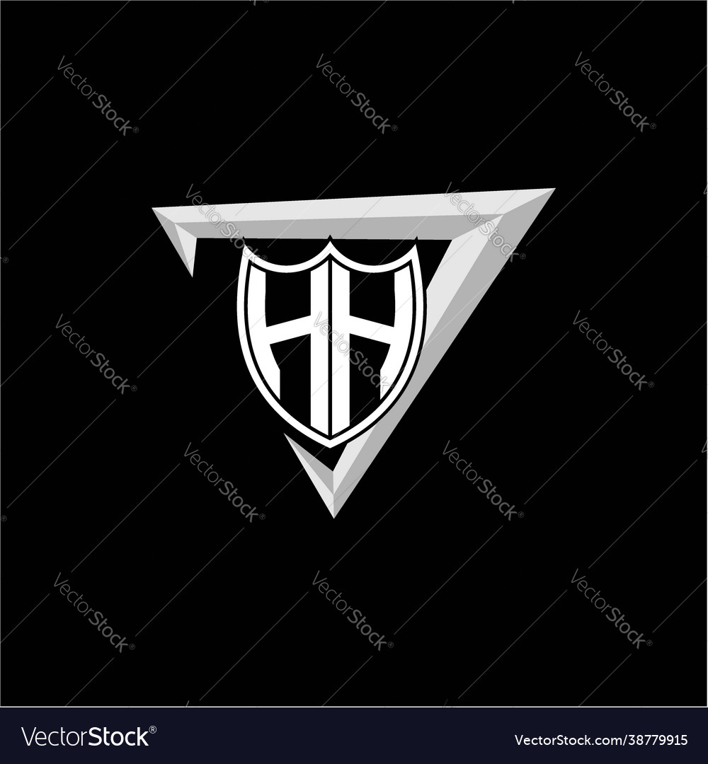 Initial letter h shield shape with triangular
