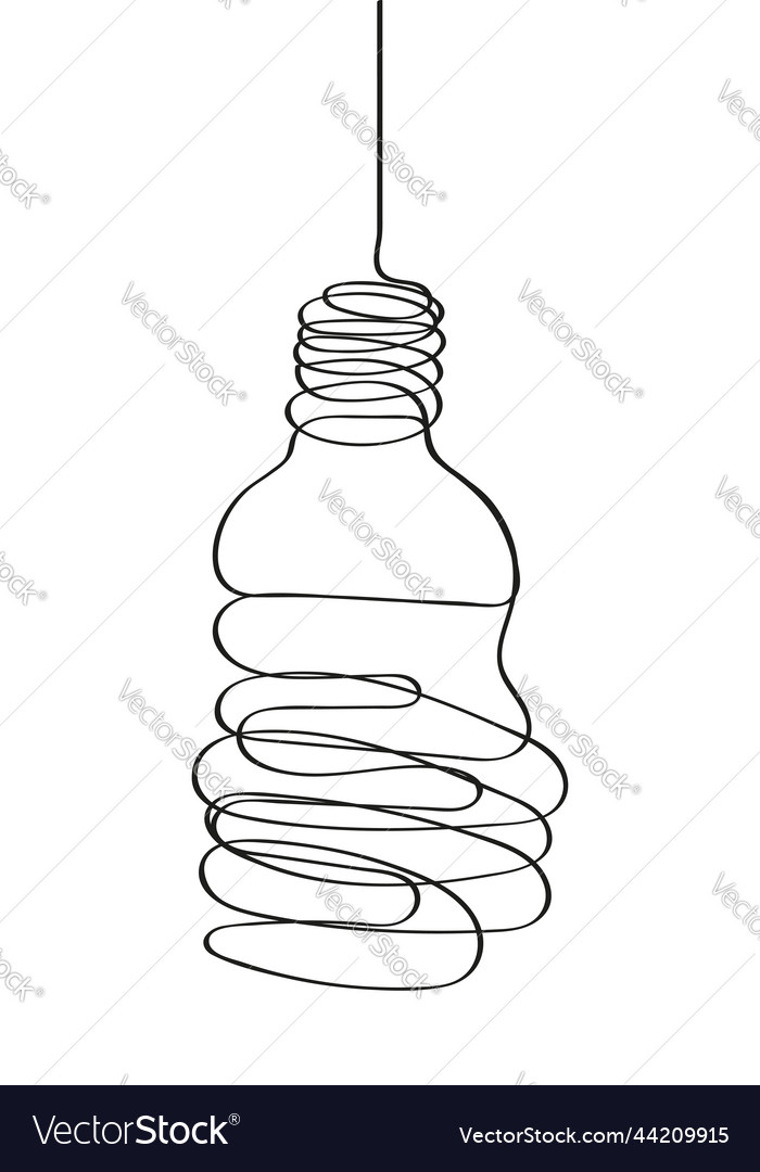 Light bulb in line dodle style