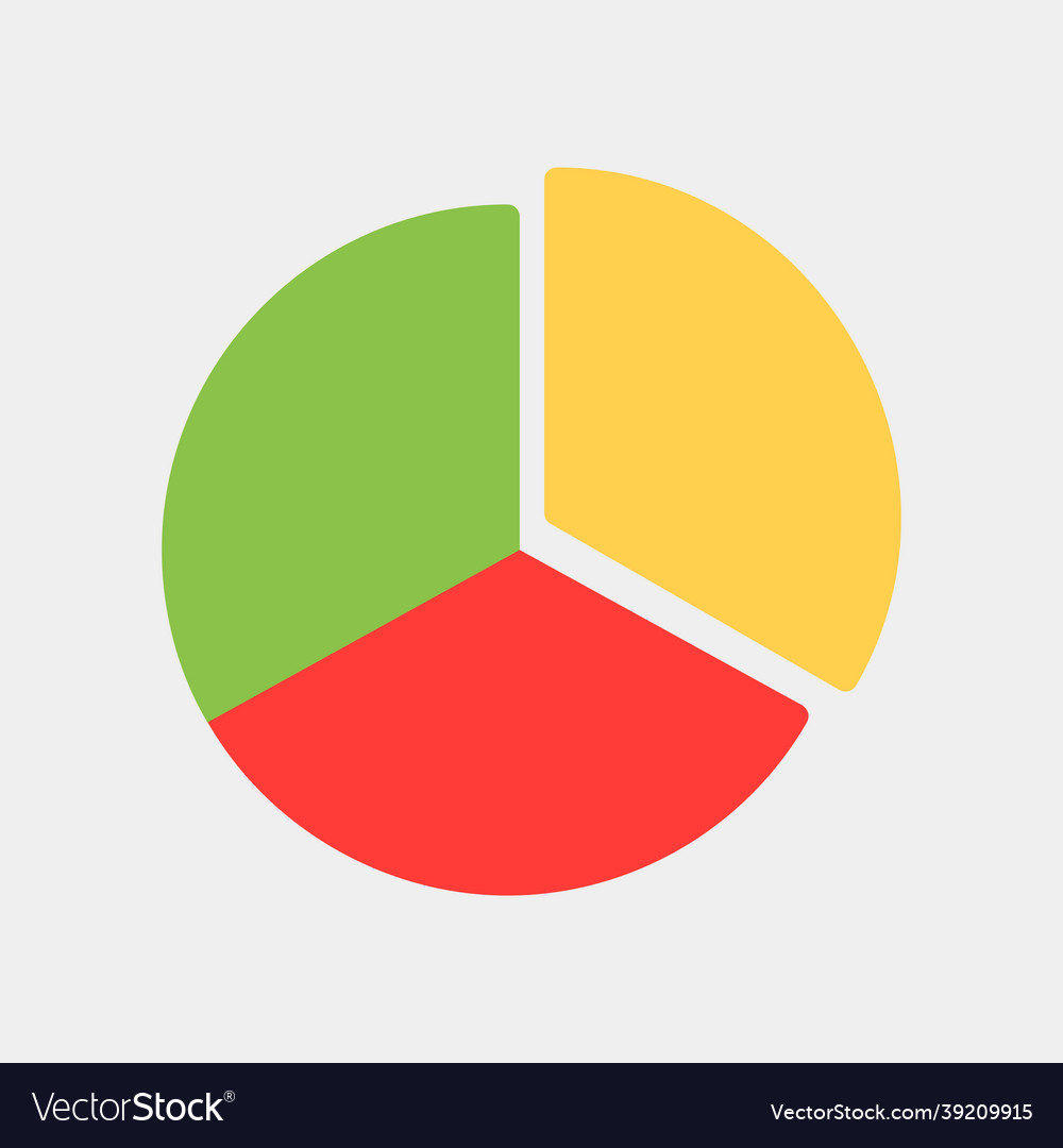 Pie chart icon in flat style for any projects vector image Pie chart icon in flat style for any projects