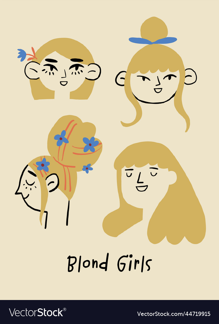 Romantic girls with blond hair