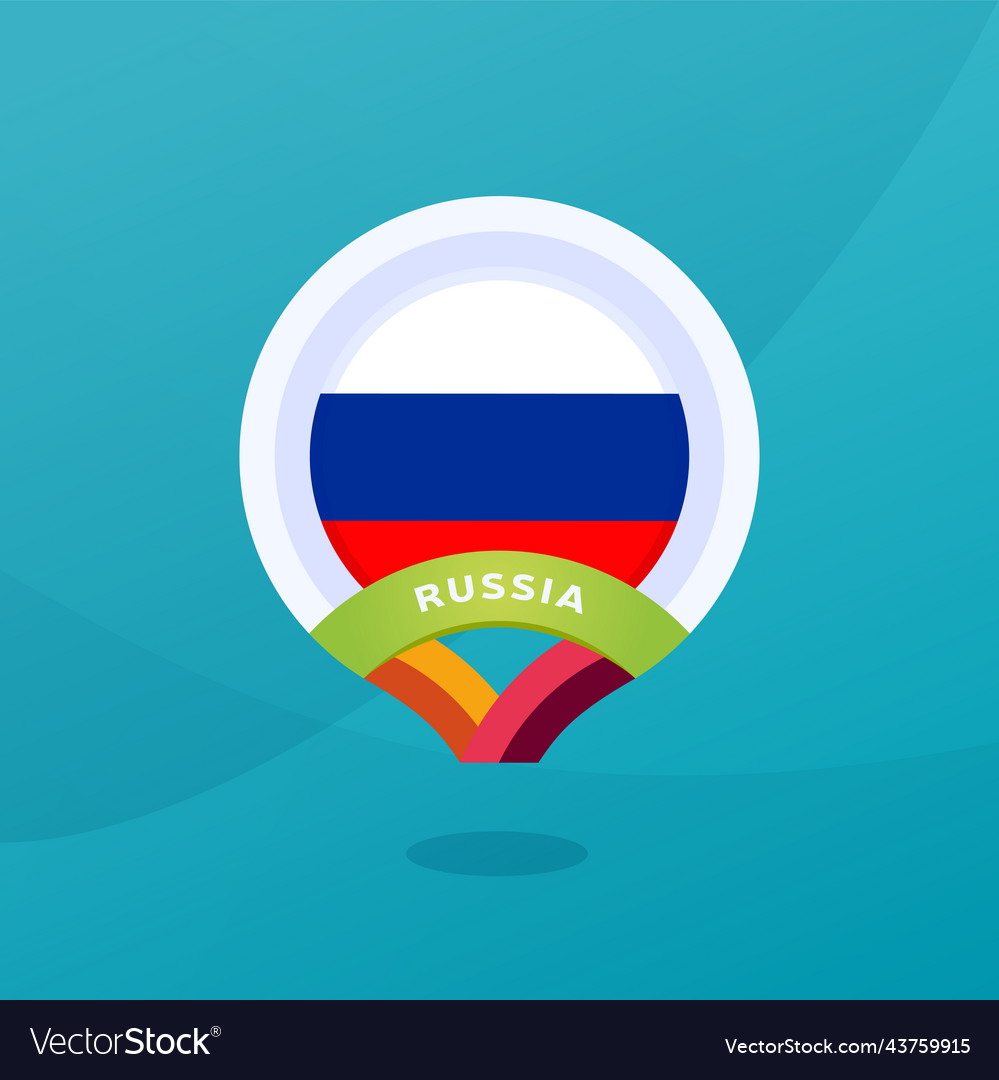 Russia flag map location pin european football Vector Image Russia flag map location pin european football