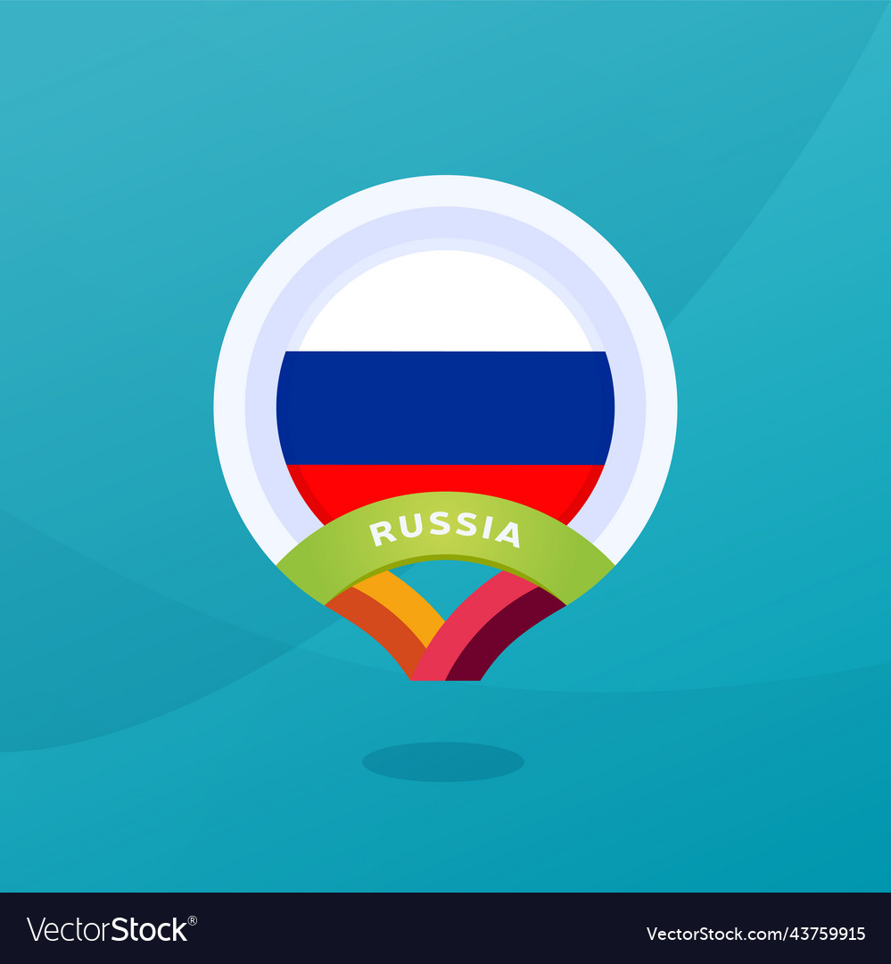 Russia flag map location pin european football