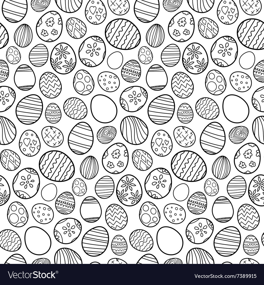 Seamless pattern of easter eggs